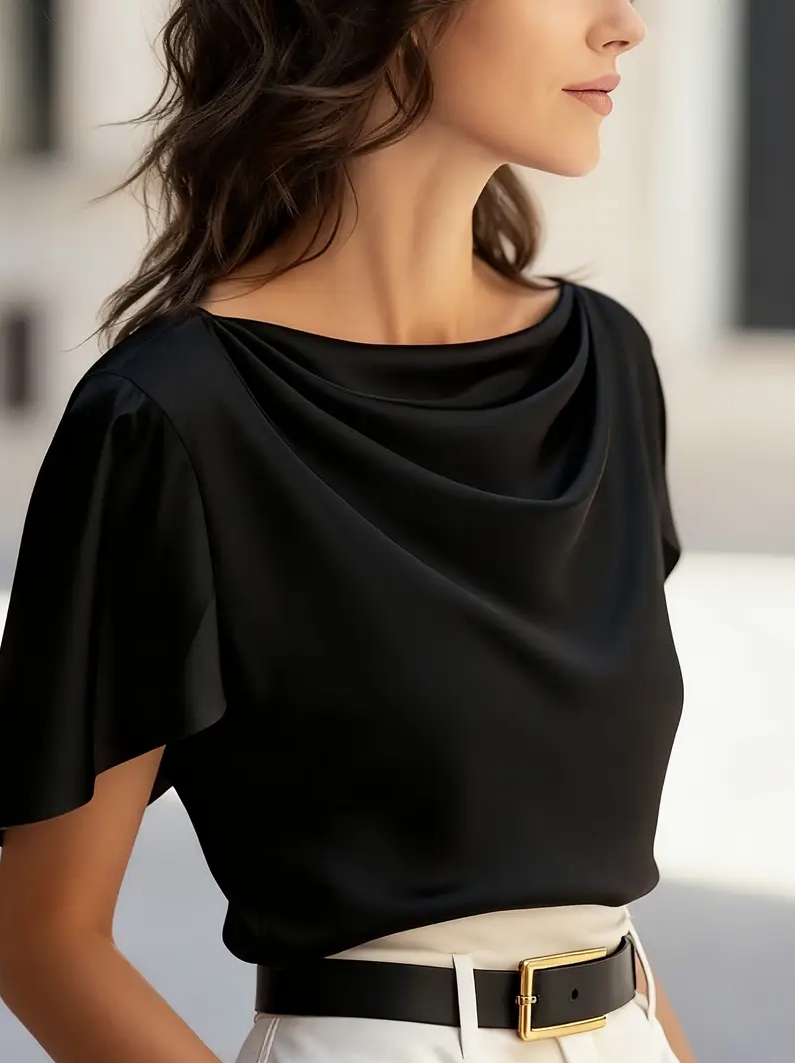 Elegant Draped Collar Butterfl - Shirt Camp Collar 리뷰 및 가격
