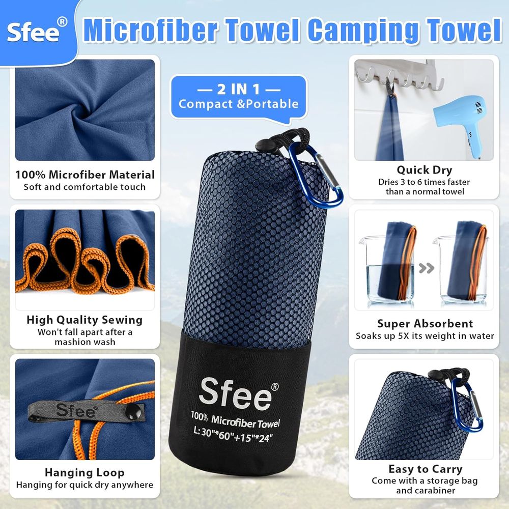 Compact Large Absorbent Travel - Beach Towel Large 리뷰 및 가격