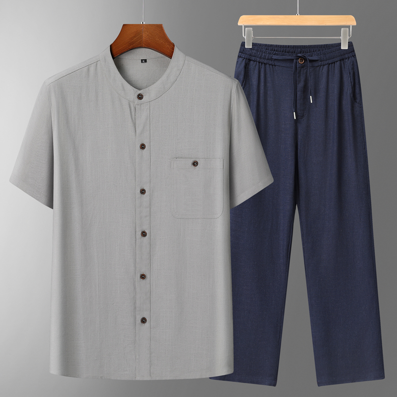 Men's Cotton Linen Tang Suit S - Short Linen Drawstring 리뷰 및 가격