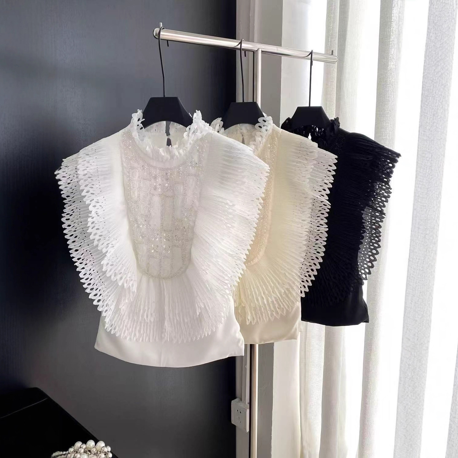 Top Blouse Women Sleeveless Ru - Shirt Camp Collar 리뷰 및 가격