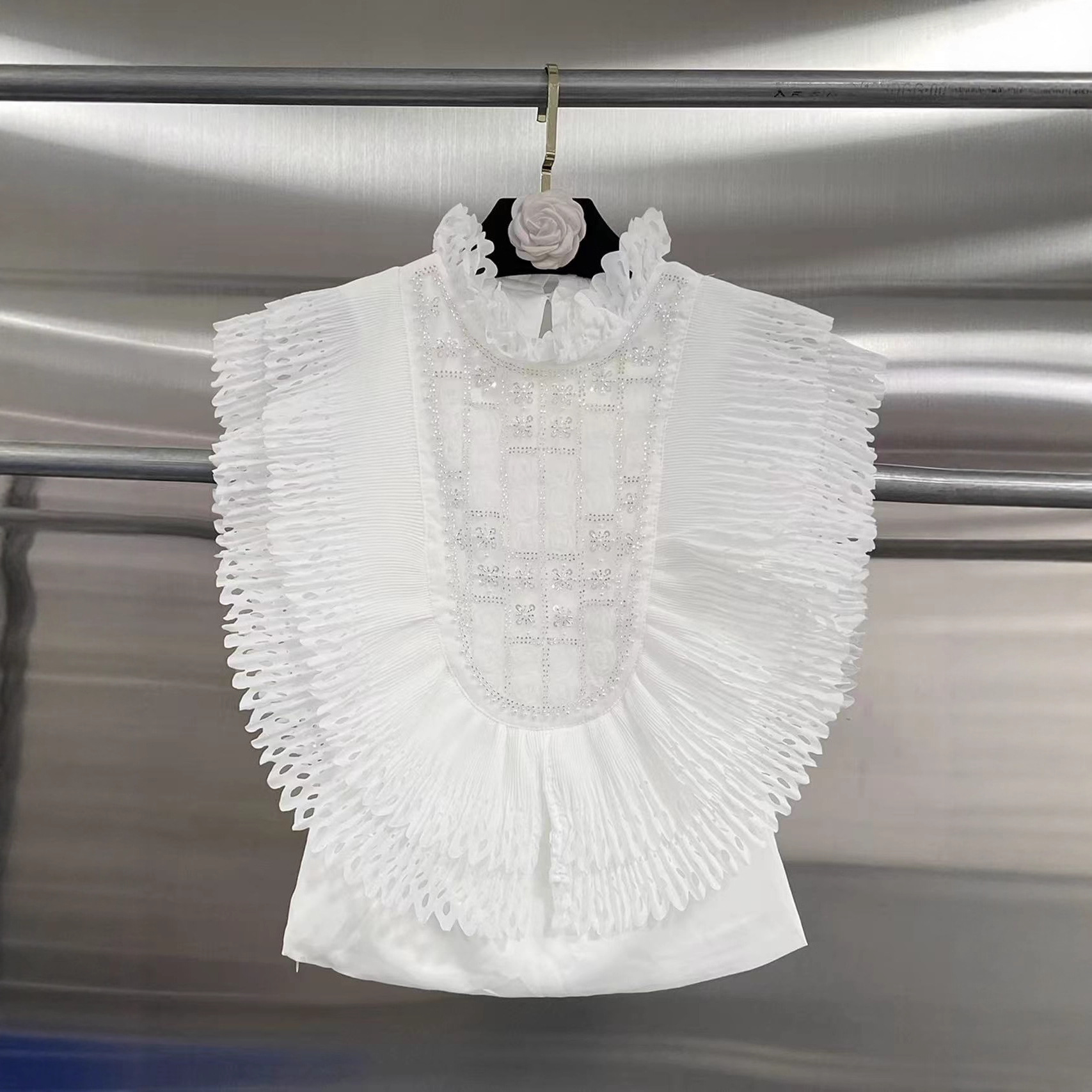 Top Blouse Women Sleeveless Ru - Shirt Camp Collar 리뷰 및 가격