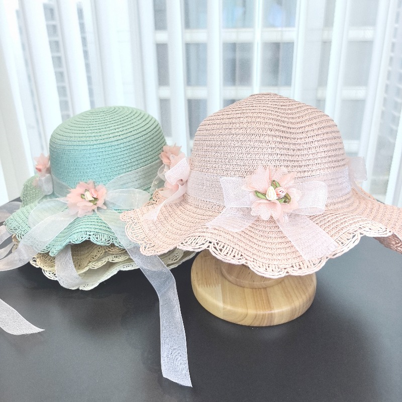 Girls 2pcs Straw Hat Solid Col - Bucket Hat Straw 리뷰 및 가격