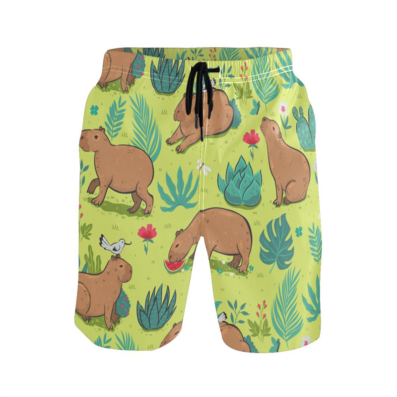 Cartoon Animal 3d Print Capyba - Trunks Board Surf 리뷰 및 가격
