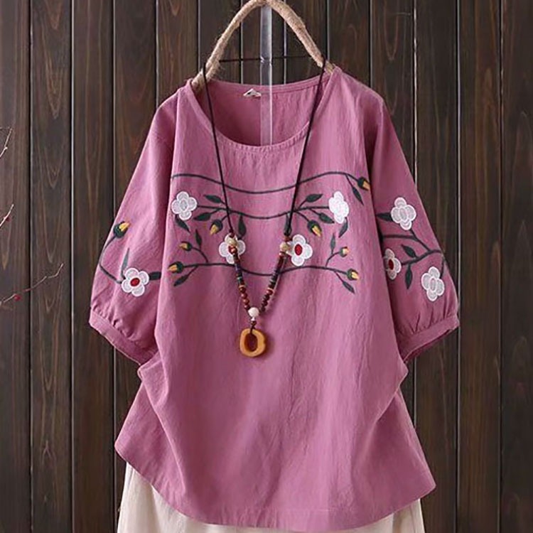 Plus-size Women's Spring and S - Linen Shirt Breathable 리뷰 및 가격